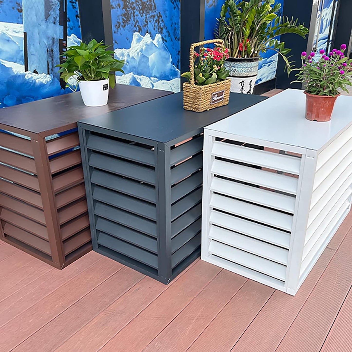  Housse De Protection Pour Climatiseur Extérieur – Antivol Toutes Saisons – Clôture D'intimité – Protection Pour Unités Extérieures – Résistante Aux Intempéries Et Sécurisée