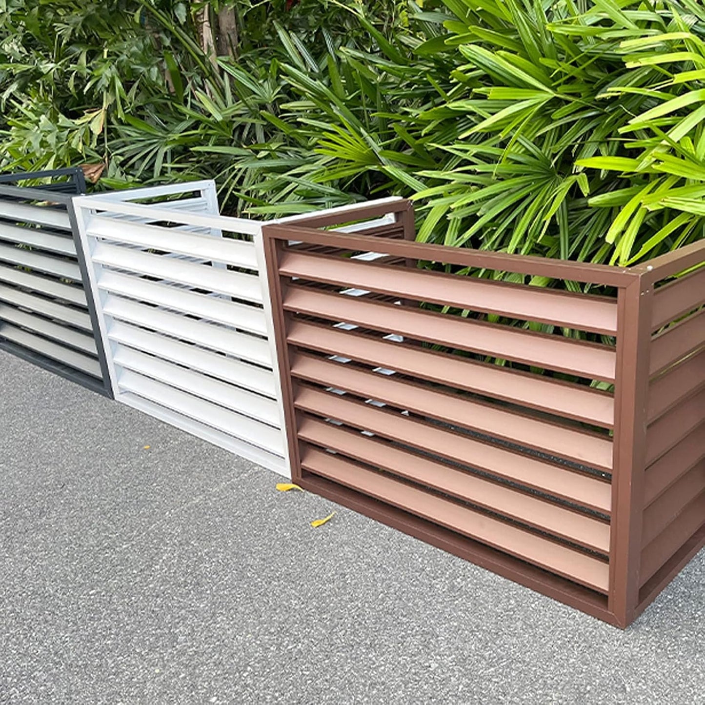 GENERIC Housse Grise Pour Climatiseur – Clôture En Alliage D'aluminium Pour Unités De Fenêtre Intérieur/extérieur Protection Contre La Pluie Et Les éléments, Parfaite Pour Dissimuler Les Unités De