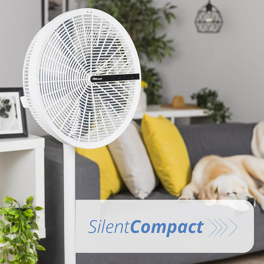  Ufesa Ventilateur Sur Pied Nagasaki Ultra‑Silencieux 28W, Écran Tactile LED, Moteur Brushless, Compact Et Pliable, 12 Vitesses, 3 Modes, Oscillation 90º, Hauteur Réglable, Télécommande