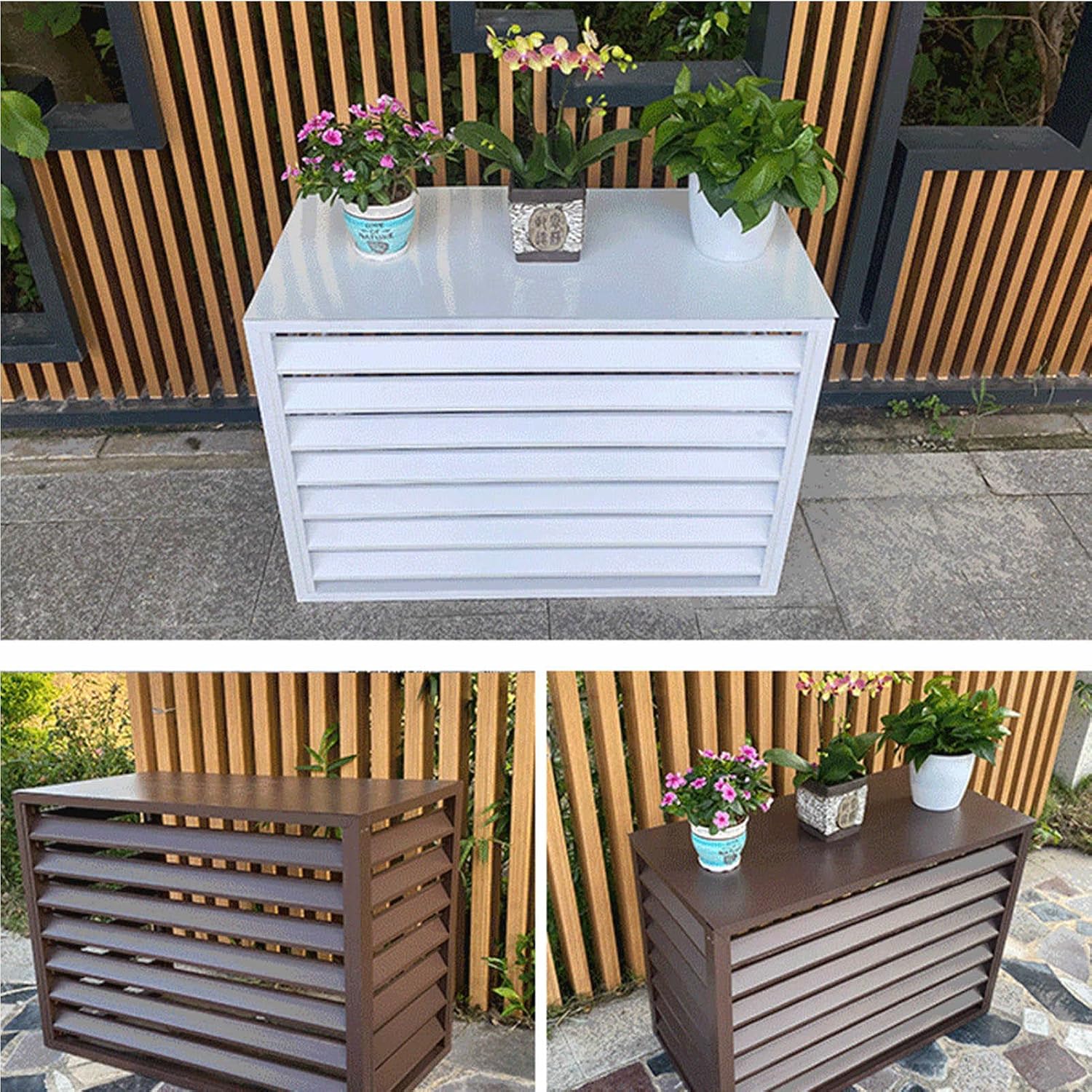  Housse En Aluminium Pour Climatiseur Extérieur - Protection Hivernale - Réduction Du Bruit - Support De Plante - Protège Votre Unité Contre Les éléments