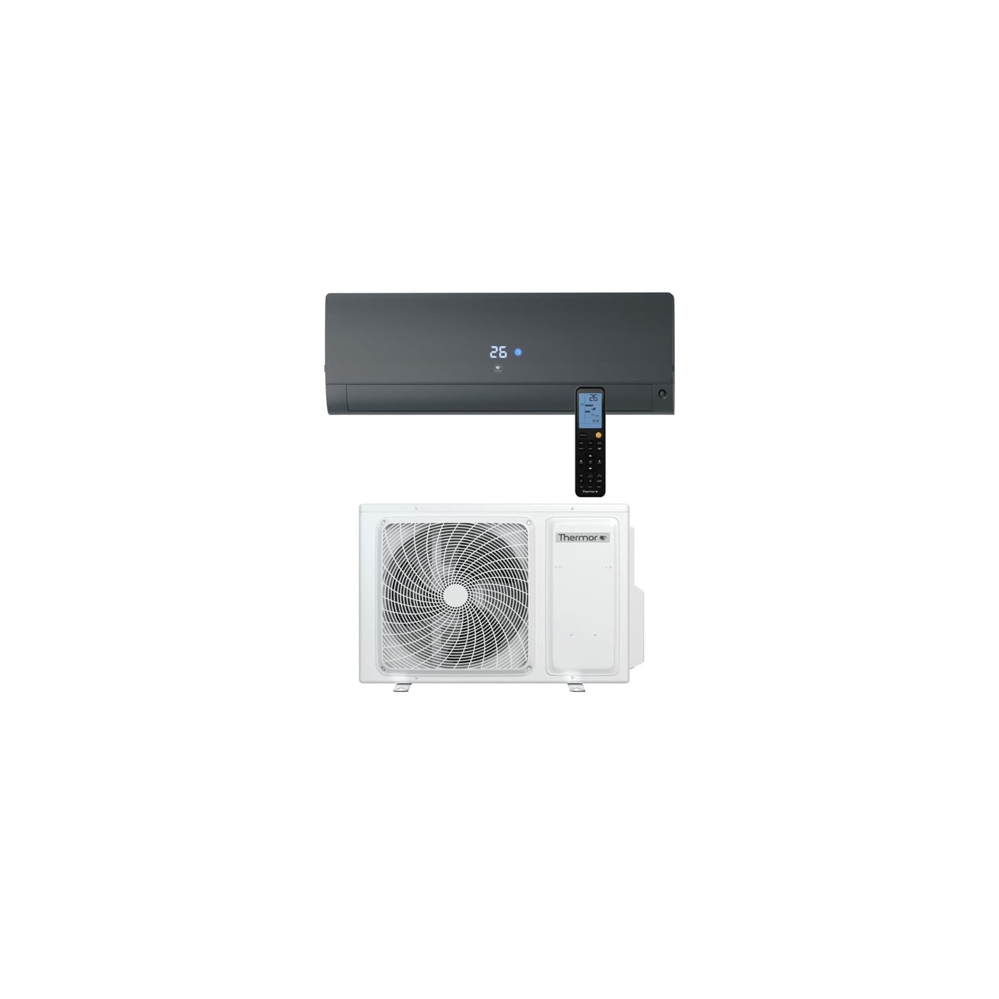  Climatisation Unité Extérieure 2 Kw Et Unité Intérieure Noire Nagano - Thermor